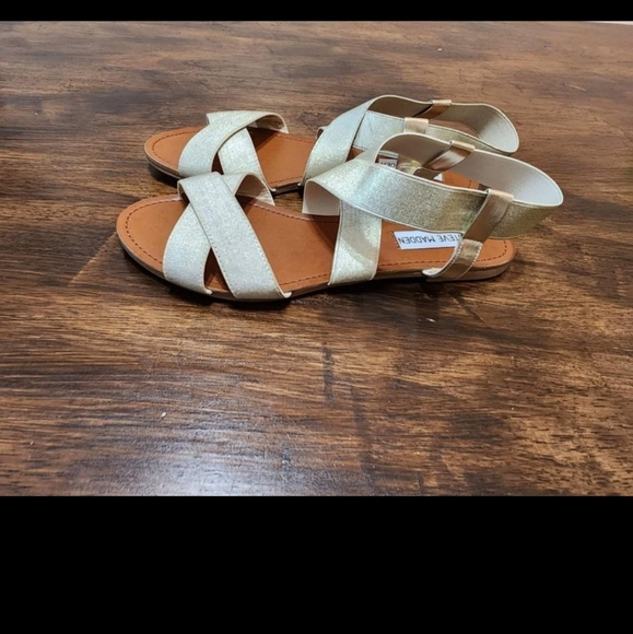 Steve Madden Women's Sandals Size 9M Gold/Glitter High top - Picture 3 of 5